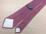 NINA RICCI Paris Silk Tie - Dark Red with Small Gray Pattern 40