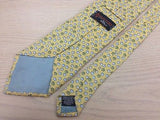 BEAUFORT Italian Silk Tie - Yellow with Tiny Fish Pattern 39