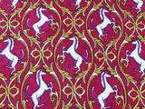 Animal Tie Lghibellini Horses On Dark Red Silk Men Necktie 43