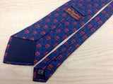 Animal Tie Longobardi Red Elephants On Dark Blue Silk Men Necktie 29