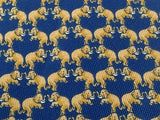 Animal Tie Jim Thompson Dancing Elephant on Denim Blue Silk Men Necktie 47