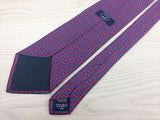 Designer Tie Dunhill Flowers In Squares On Red Silk Men Necktie 29