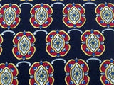 Designer Tie Christian Dior Flower logo  on Blue Silk Men NeckTie 46