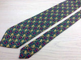 Animal Tie SETA Royal Lion & Red Blue Stripes Juniper Green Silk Men Necktie 47