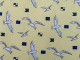 Animal Print TIE  DOVE Liberty Bird on Pale Yellow  ITALY Silk Men Necktie 10