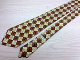 Designer Tie Celine Logo on Dark Brown Silk Men NeckTie 30