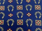 Designer Tie Roberta Baldini Flowers Design On Dark Blue Silk Men Necktie 29