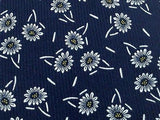 Novelty Tie Palais De Doges Grey Flowers On Dark Blue Silk Men Necktie 29