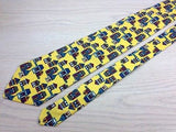 Novelty Tie Edber Kronon Houses with Fence on Yellow base Silk Men Necktie 32
