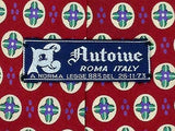 Geometric TIE  Motif Dot on RED by ANTOINE Made in ITALY Silk Necktie 6