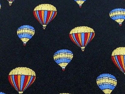 Designer Tie Tango Hot Air Balloons on Black Silk Men NeckTie 44