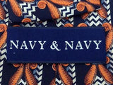 Geometric TIE Navy & Navy  Silk Men Necktie 23