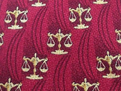 Novelty Tie Lionetti Golden Beam Balance on Red garnet Silk Men Necktie 48