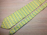 Geometric TIE Aigner Logo Chain Link Yellow Silk Men Necktie 23