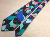 LEGAL LIMIT Silk Tie - Black with Roosters Design  35