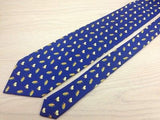 Animal Tie Merrimacr Chicklings & Corns on Navy Blue Silk Men Necktie 48