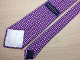 Geometric TIE BROOKS BROTHERS PURPLE USA Silk Men Necktie 10