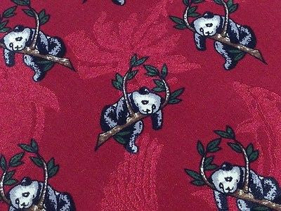 Animal Tie Panda - Koala sitting in a Tree Red Silk Men Necktie 28