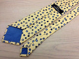 Designer Tie Jim Thompson Blue Dots on Yellow Silk Men NeckTie 46