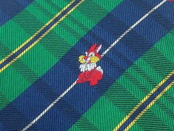 Animal Tie Red Bunny on Green And Blue Stripes Silk Men Necktie 32