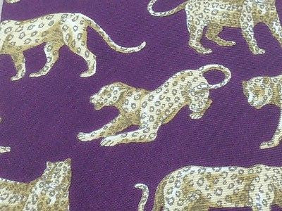 Animal Tie Beaufort Leopard Leaping on Purple Silk Men Necktie 48
