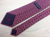 Designer Tie Lanvin White Embroidary on Deep Red Silk Men Necktie 32