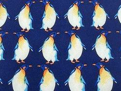 Animal Tie Beaufort Penguin on Dark Blue Silk Men NeckTie 30