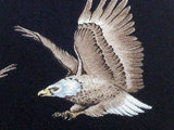 Animal Tie American Gallery Flying Eagle on Black Silk Men Necktie 45