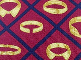 TRUSSARDI Italian Silk Tie - Burgundy with Gold Neck Collar Pattern 37