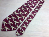 STEVEN HARRIS Handmade Polyester Tie - Maroon with Aviation Pattern 37