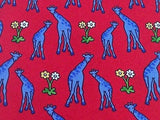 CUSTOM SHOP SHIRTMAKERS Silk Tie - Red with Blue Giraffes 27