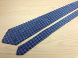 Designer Tie Dunhill Mutli Color Hexagons On Blue Silk Men Necktie 42