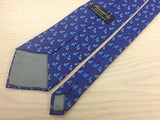 FIRENZE Italian Silk Tie - Royal Blue with Dancing Elephants Pattern 40