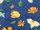 EXCLUSIV Polyester Tie - Blue with Bright Flower Pattern  36