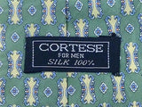 Cortese TIE Ornament Repeat on Light Green Silk Necktie 19