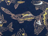 PERRY ELLIS PORTFOLIO Silk Tie - Dark Navy with Tan Fish Pattern     34