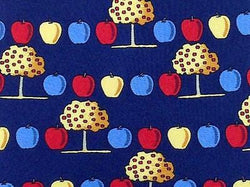 Novelty TIE Apple & Tree Fruit on Blue London Silk Necktie 5