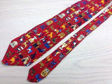 Animal Tie Angelo Litrico Dogs on Red Silk Men Necktie 45