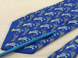 Arnys Paris France Tie Geometric Blue Silk Men Necktie 28