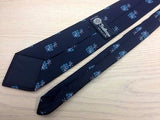 Designer Tie Bevilacua Warrior Logo on Dark Blue Silk Men NeckTie 46