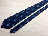 Designer Tie Bevilacua Warrior Logo on Dark Blue Silk Men NeckTie 46