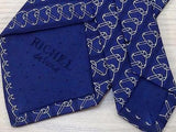 Geometric TIE RICHEL DELUXE Triangle on Blue Silk Men Necktie 22