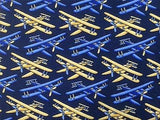 Beaufort TIE Rack Plane Pilot Aviator on Blue Repeat Novelty Silk Necktie 19