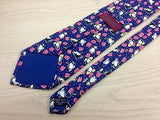 Novelty Tie Akanso Laporta Penguin with Gifts on Blue Silk Men NeckTie 30