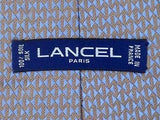 Lancel Paris TIE ZigZag Geometric Repeat Blue & Gray Silk Necktie 19
