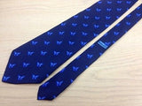Animal Tie Andre Claude Canova  Blue Butterfly on Navy Blue Silk Men Necktie 47