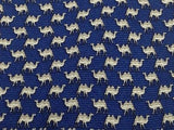 Animal Tie Kiros Perperual Camels on Indigo Silk Men Necktie 47
