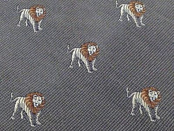 Animal Tie  Perpetual Lions on Grey Silk Men Necktie 45