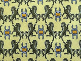 Animal Print TIE  HORSE STANDING UP HORSESHOE YELLOW   Silk Men Necktie 26