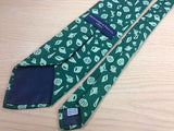 ABERCROMBIE & FITCH Silk Tie - Green with Sea Foam Shell Design Pattern 36